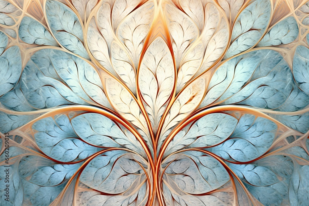 Poster fractal pattern: captivating the beauty and complexity of abstract design background, generative ai