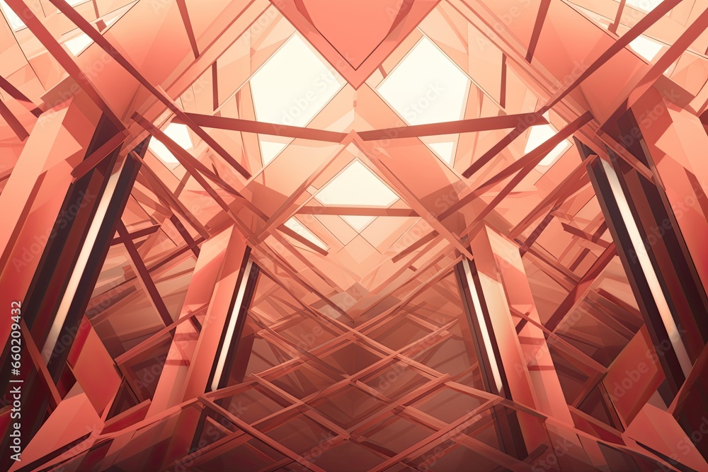 Poster abstract geometric background: structure and beauty of modern architecture unleashed, generative ai