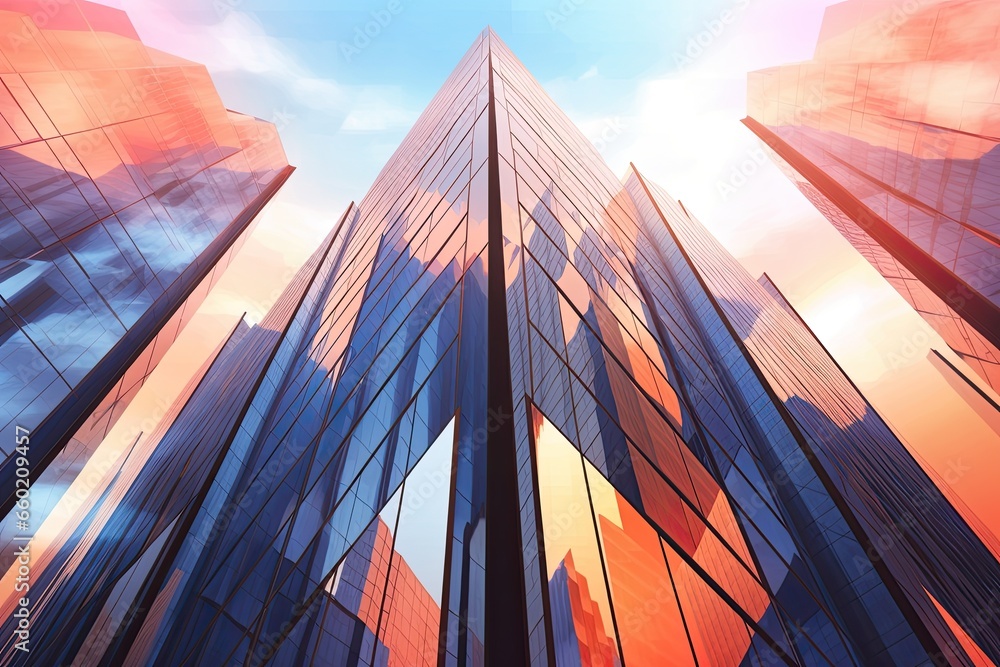 Poster abstract geometric background: exploring the sharp angles and clean lines inspired by skyscrapers, g