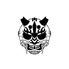 Vector illustration of demon mask from Japan