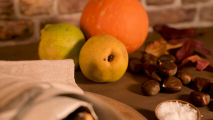 Roasted chestnuts in a paper cone