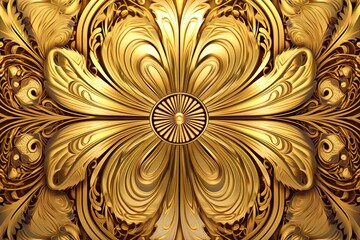 Abstract Golden Background: Evoking the Ornate Glamour of a Royal Court, generative AI