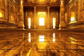 Abstract Golden Background: Reflecting the Grandeur and Magnificence of a Royal Palace, generative AI