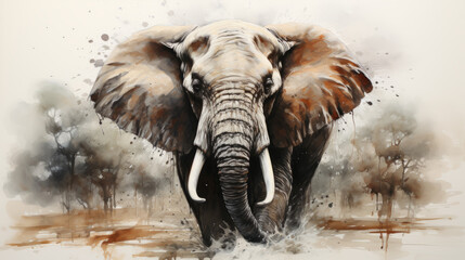 Pencil drawing of a elephant