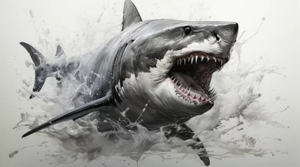 Poster Pencil drawing of a great white © Milan