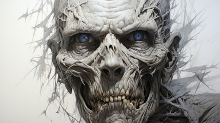 sketch of the head of a zombie - obrazy, fototapety, plakaty