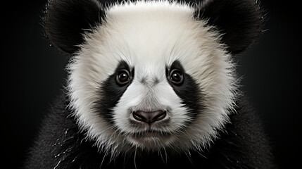 Obraz premium Black and white pencil drawing of a panda