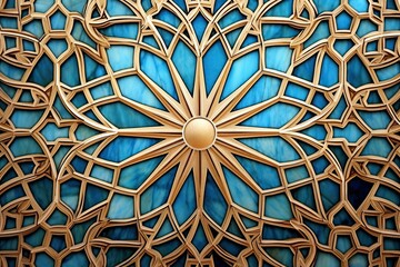 Abstract Moroccan Tilework: Intricate Pattern Background Reflecting the Beauty of Moroccan Tile Designs, generative AI