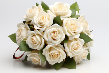 Obraz premium Elegant White Roses for a Graceful Greeting Card