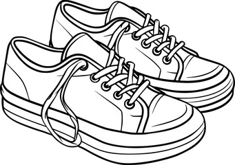 outline of shoes for coloring page