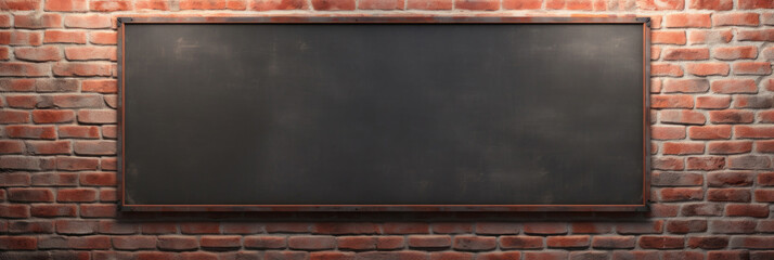 The school's graphite chalkboard on a brick wall