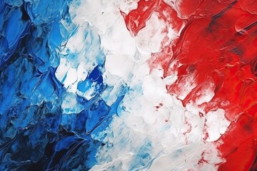 Abstract Tricolor Background: Harmonious Contrast of Red, Blue, and White, generative AI