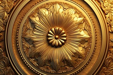 Fototapeta premium Gold Abstract Background: Capturing the Grandeur of a Royal Palace - Stunning Visuals Showcasing Majesty and Opulence, generative AI