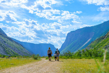 hiking in the mountains