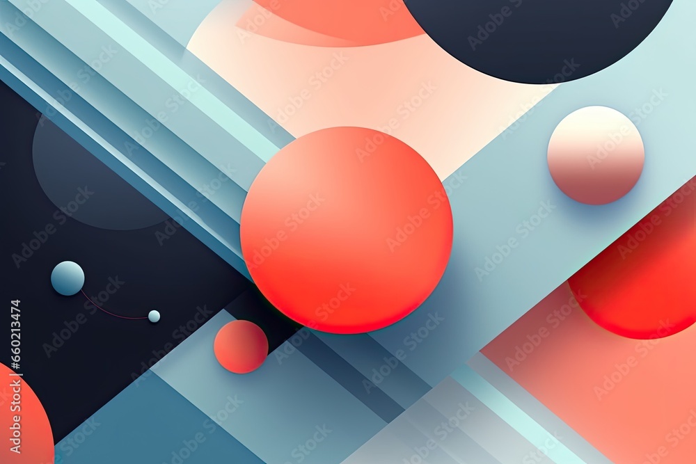 Aufkleber modern abstract background: futuristic shapes and minimalist color palette � a stunning visual displ