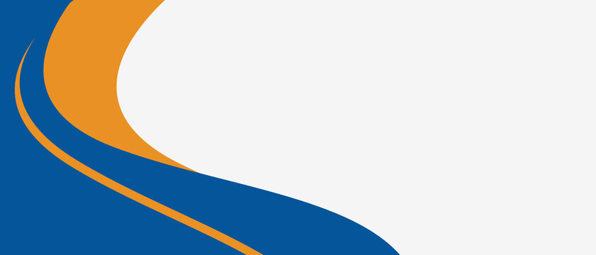 blue and orange business banner background with dynamic curve	