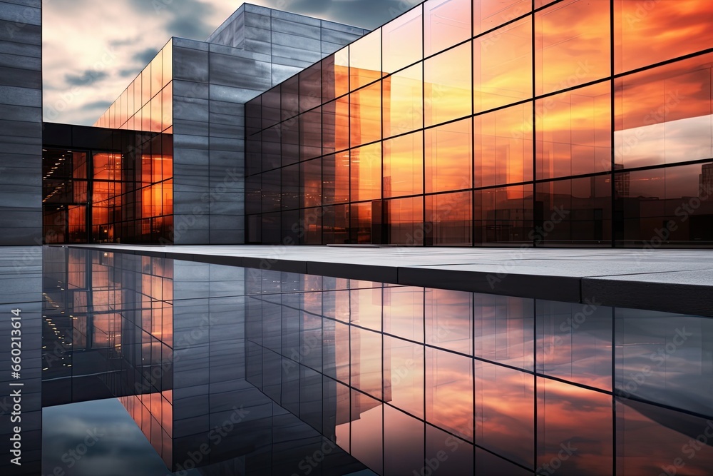 Poster modern abstract background: sleek lines and stark contrasts of contemporary architecture, generative