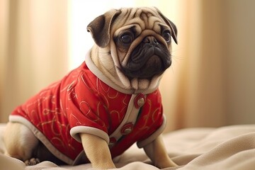 Pug Pictures: Showcasing the Irresistible Adorable Traits of the Breed, generative AI