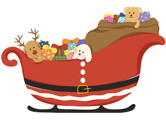 Santa Claus’s sleigh full of presents