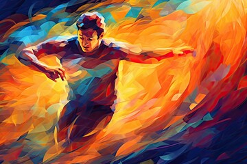 Sport Abstract Background: Embodying the Competitive Spirit and Determination in Sports, generative AI