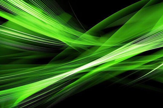 Vibrant Green Sport Abstract Background With Speed Lines: Suggesting Motion And Energy, Generative AI