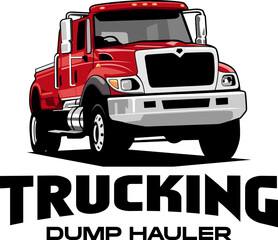 truck dump trailer rental truck logo design vector