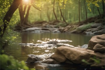 Obraz premium River Stones Maternity Digital Backdrop photography background forest maternity props river overlays photoshop landscape maternity shoot