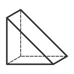 Vector illustration of Regular triangular prism 3D geometric shapes in dark color and transparent background(png).
