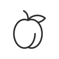 Vector illustration of Apricot icon in dark color and transparent background(PNG).