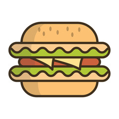 Vector illustration of hamburger icon sign and symbol. colored icons for website design .Simple design on transparent background (PNG).