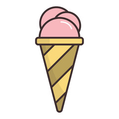Vector illustration of ice cream icon sign and symbol. colored icons for website design .Simple design on transparent background (PNG).