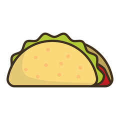 Vector illustration of taco icon sign and symbol. colored icons for website design .Simple design on transparent background (PNG).