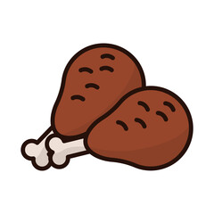 Vector illustration of chicken thighs icon sign and symbol. colored icons for website design .Simple design on transparent background (PNG).