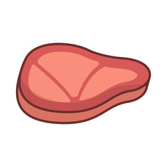 Vector illustration of meat icon sign and symbol. colored icons for website design .Simple design on transparent background (PNG).
