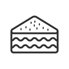 Vector illustration of cake icon in dark color and transparent background(png).