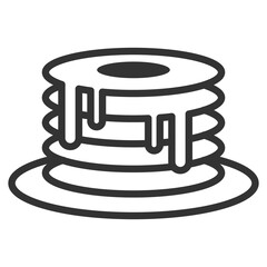 Vector illustration of pancake icon in dark color and transparent background(png).