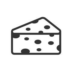 Vector illustration of cheese icon in dark color and transparent background(png).