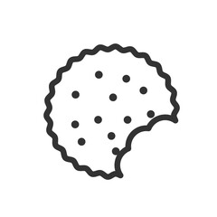 Vector illustration of biscuits eaten  icon in dark color and transparent background(png).