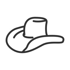 Vector illustration of cowboy hat icon in dark color and transparent background(png).