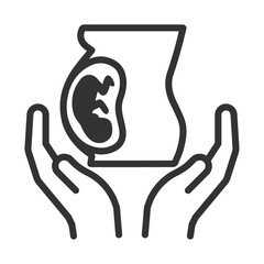 Vector illustration of care for pregnancy icon in dark color and transparent background(png).