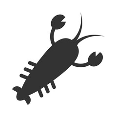 Vector illustration of lobster  icon in dark color and transparent background(png).