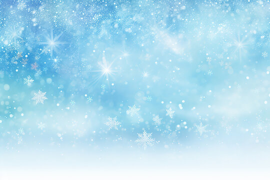 Winter background with snowflakes. Blue and white colors