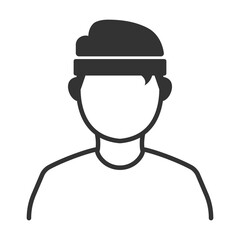 Vector illustration of Athlete icon in dark color and transparent background(png).