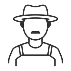 Vector illustration of Farmer icon in dark color and transparent background(png).