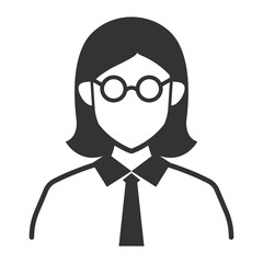 Vector illustration of Female Teacher icon in dark color and transparent background(png).