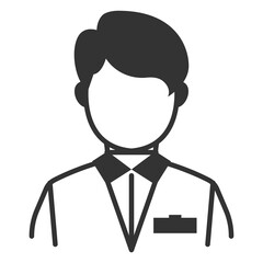 Vector illustration of receptionist icon in dark color and transparent background(png).