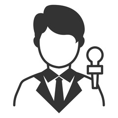 Vector illustration of Journalist icon in dark color and transparent background(png).
