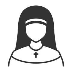 Vector illustration of Nun icon in dark color and transparent background(png).