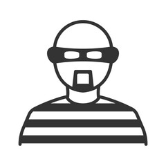 Vector illustration of Thief icon in dark color and transparent background(png).