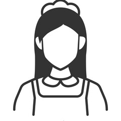 Vector illustration of Maid icon in dark color and transparent background(png).